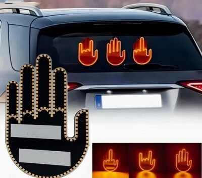 Finger Fun Gesture Light with Remote Control, 3 Mode Car Window Finger Light with Funny Sign, Funny Road Rage Signs, operating with battery cells