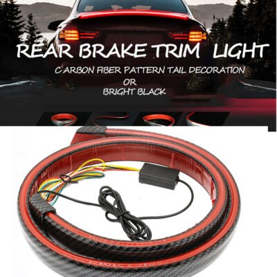 Universal LED Rear Spoiler Carbon Fiber, Fits For All Cars Trunk (Sedans)