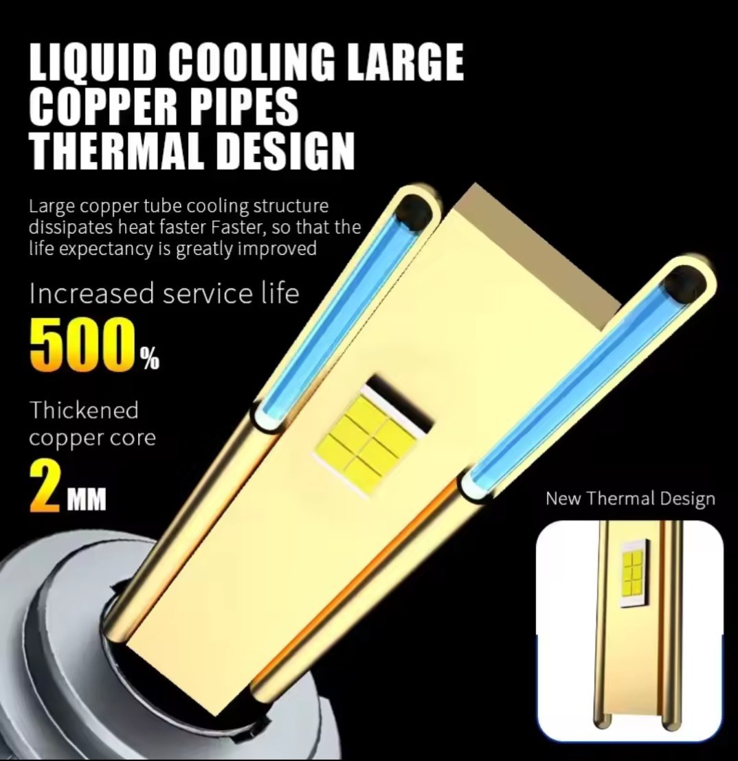 HAWK V80 Pro 1500 WATT LED Headlight Bulbs - Fog Light LED Bulbs IP68 Water Proof (2-Pack ) With 1 year, One time Replacement Warranty each side - Image 9