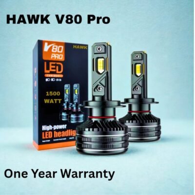 HAWK V80 Pro 1500 WATT LED Headlight Bulbs - Fog Light LED Bulbs IP68 Water Proof (2-Pack ) With 1 year, One time Replacement Warranty each side