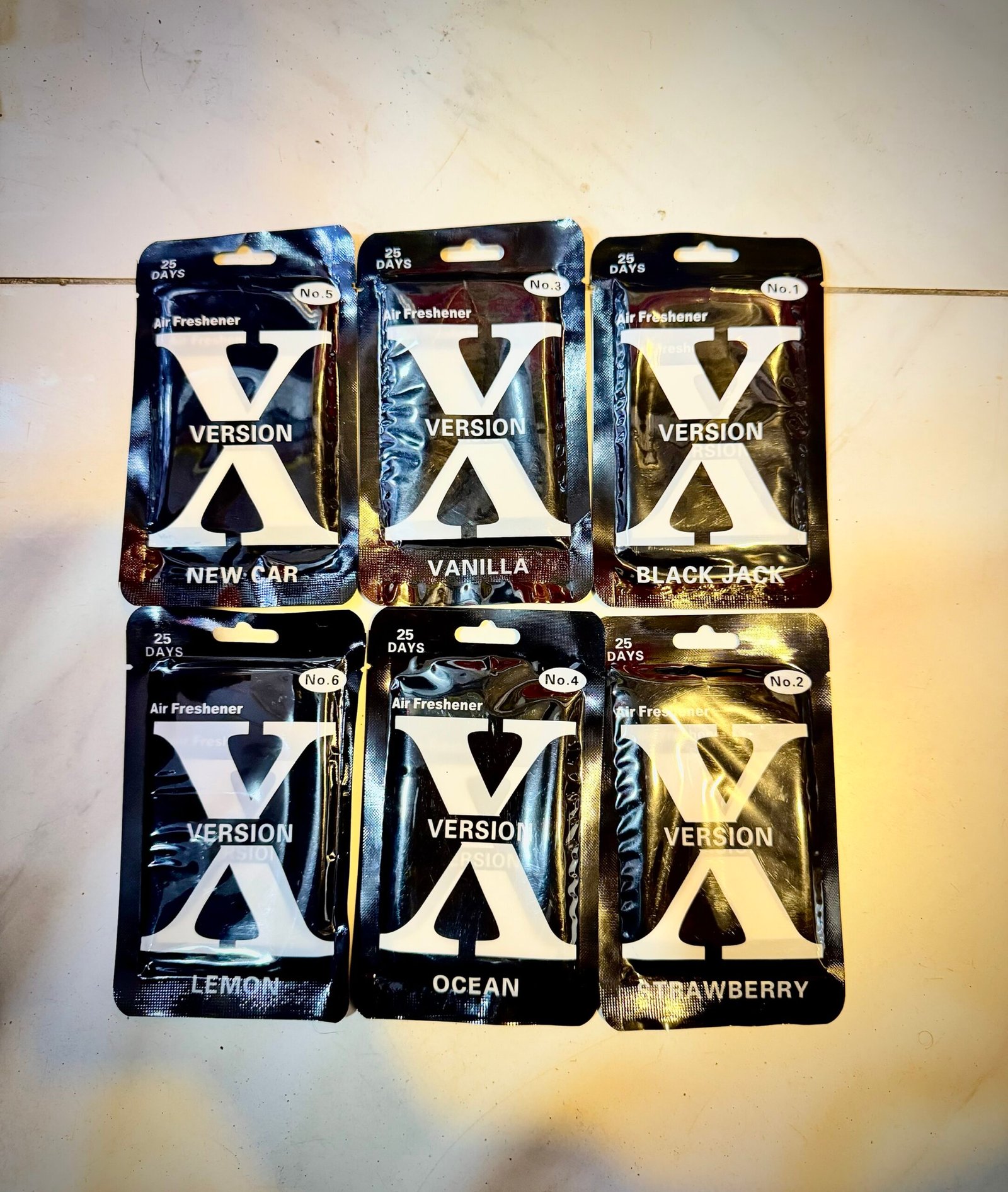 Pack of 6, X Version’s Hanging imported Perfume Cards For Car,Wardrobe etc, Mix Flavours and having more than a Month Lasting. - Image 5